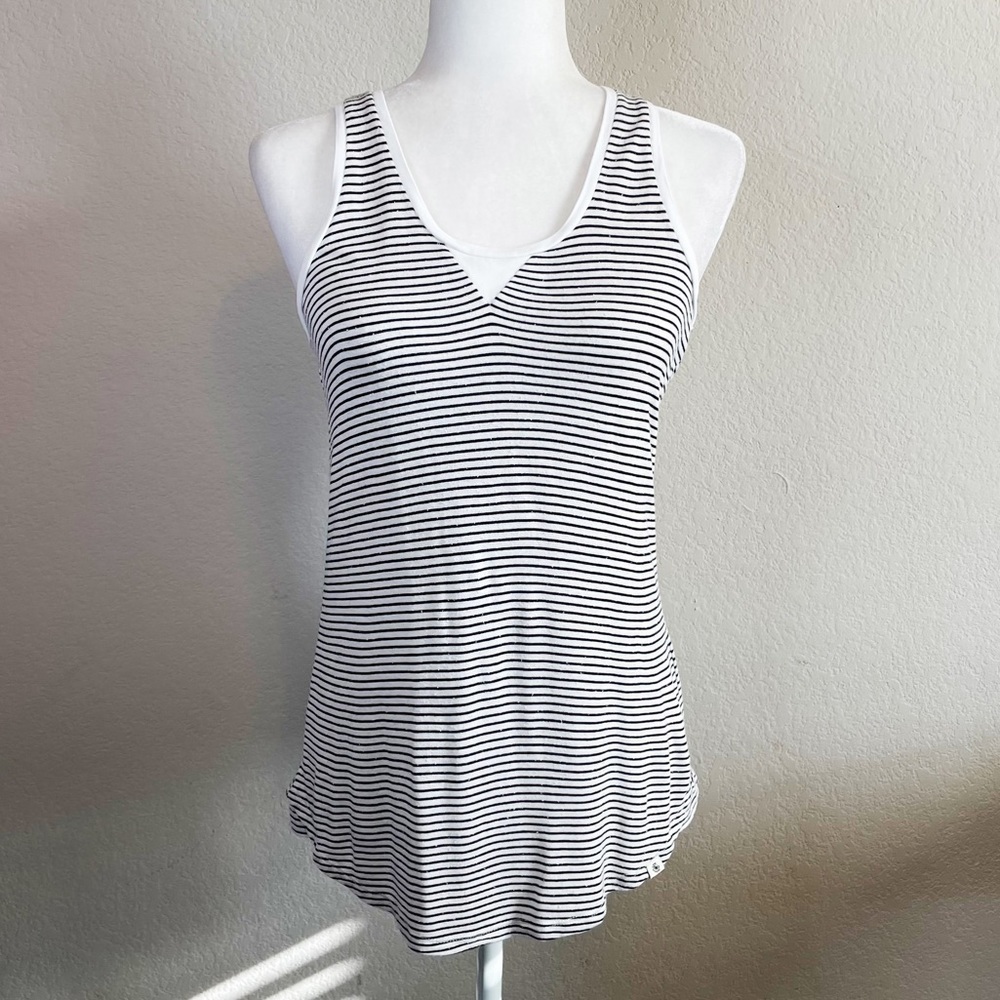Maison Scotch and Soda Silk Blend Mini Stripe Racerback Tank Top Size Small